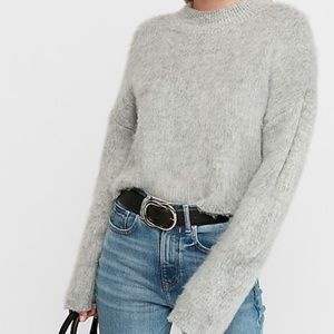 Express fuzzy mock neck sweater